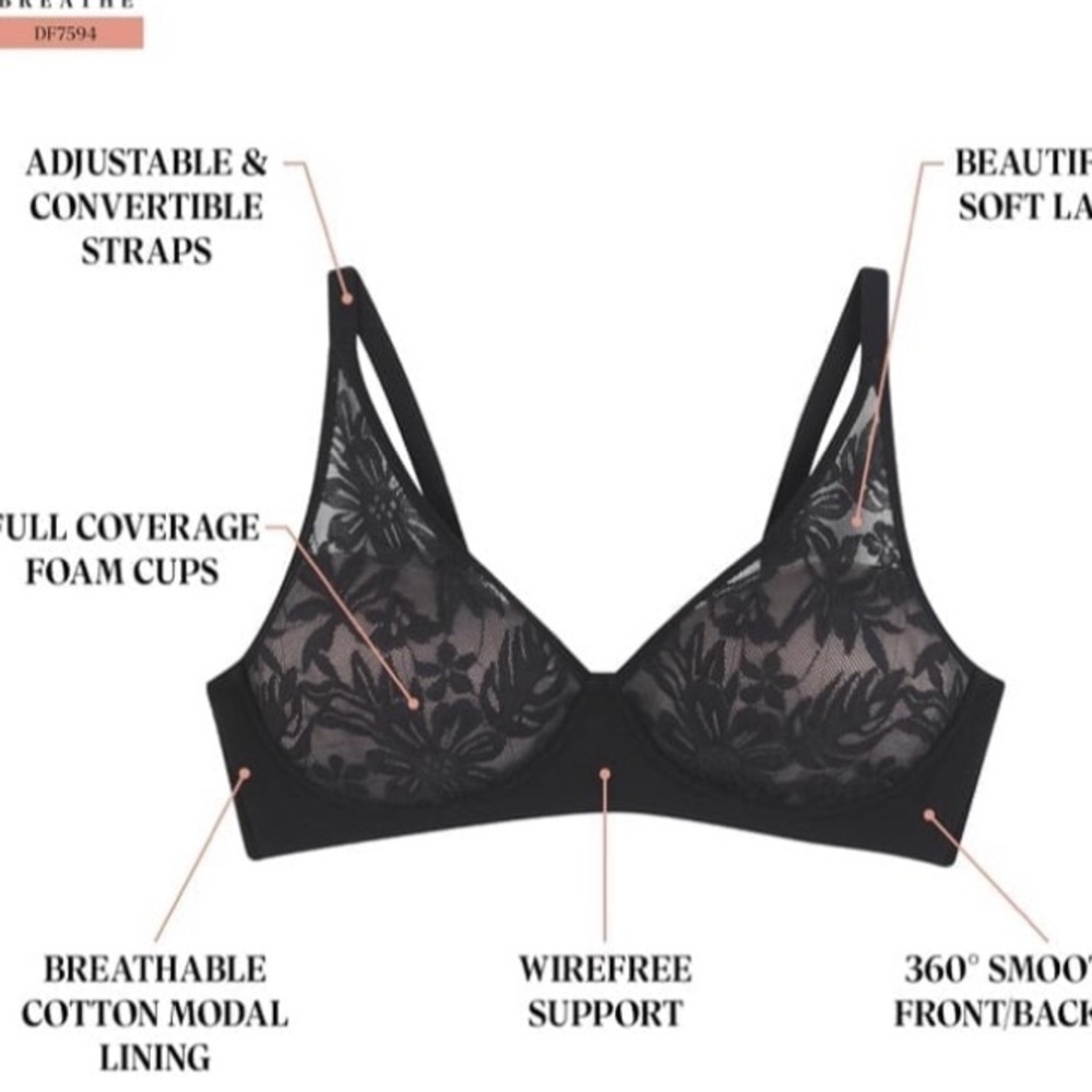Bali Women's Breathe Modal T-Shirt Bra Breathable Wireless Full-Coverage NWT M - Picture 5 of 12